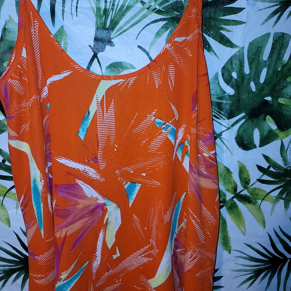 Apt.9 orange floral blouse size S